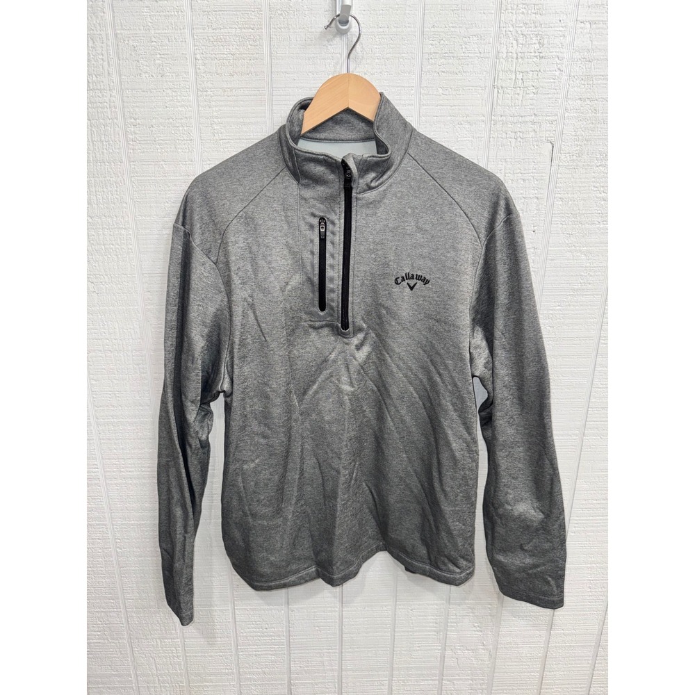 Callaway Quarter Zip Pullover Mens Grey Heathered Golf Jacket Size M